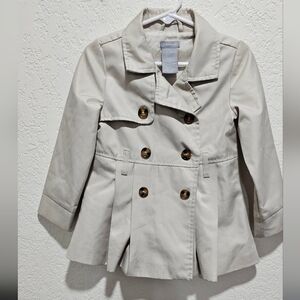 Tahari Toddler Girl Trench Coat Pleated 2T Beige Winter Jacket